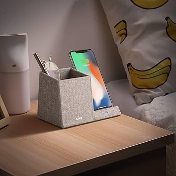 卓上ラック 小物入れ 収納機能満載の充電スタンド ペン立て Amazon | ワイヤレス充電器 Qi認証 ワイヤレスチャージャー ペン